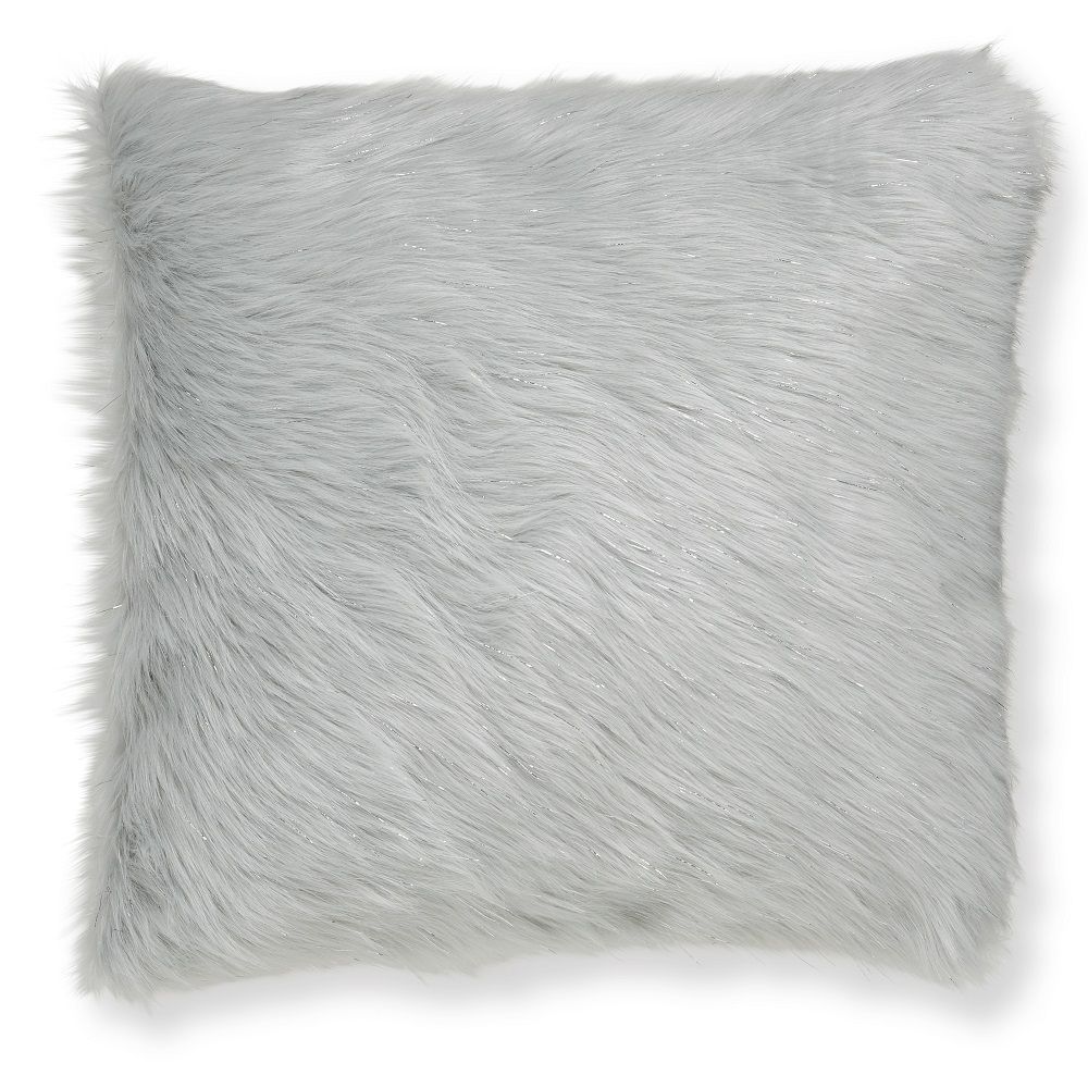 Catherine Lansfield supersoft grey wind faux cushion cover 