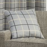 Highland Check Textured Cushion Cover - Grey