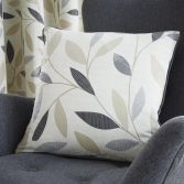 Beechwood Leaf Cushion Cover - Charcoal Grey