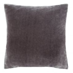 Catherine Lansfield Plain Raschel Velvet Cushion Cover - Charcoal Grey