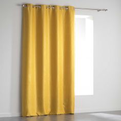Shadow Embossed Blackout Eyelet Single Curtain Panel - Yellow