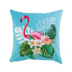 Exotic Life Flamingo 100% Cotton Cushion - Blue & Pink