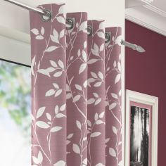 Laural Floral Voile Eyelet Curtain Panel - Blush Pink