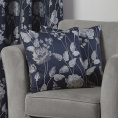 Butterfly Meadow Jacquard Cushion Cover - Navy Blue