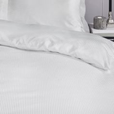 Catherine Lansfield Satin Stripe 300 Thread Count Premium Fitted Sheet - White