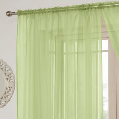 Lucy Slot Top Voile Curtain Panel - Zest Green