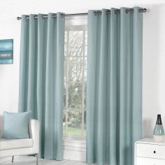 Sorbonne Fully Lined Eyelet Curtains - Duck Egg Blue