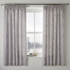 Alford Blackout Tape Top Curtains - Silver Grey