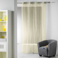 Ollie Striped Eyelet Voile Curtain Panel - Yellow