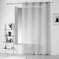 Pointille Striped Eyelet Voile Curtain Panel - Silver Grey