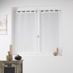 Siane Woven Effect Voile Blind Pair with Tab Top - Ivory
