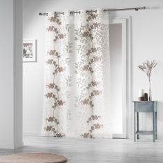 Naturiance Floral Eyelet Voile Curtain Panel - Natural