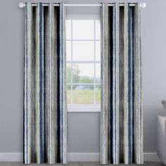 Garda Striped Indigo Blue Made To Measure Curtains