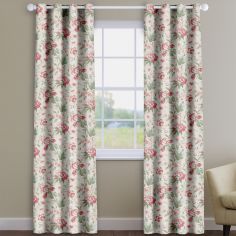 Hampton Ruby Red Traditional Floral Made To Measure Curtains