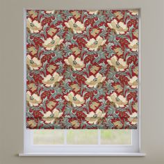 Decorama Cherry Red Floral Roman Blind