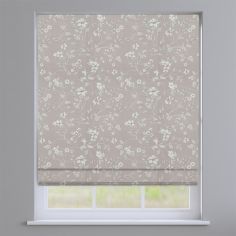 Etched Wild Rose Pink Delicate Floral Roman Blind
