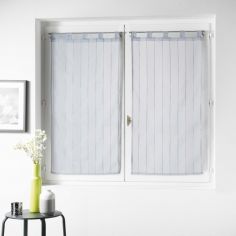 Nuage Striped Straight Voile Blind Pair with Tab Top - Grey