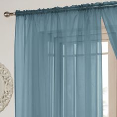 Lucy Slot Top Voile Curtain Panel - Teal Blue