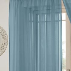 Lucy Eyelet Ring Top Voile Curtain Panel - Teal Blue