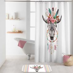 Buffle Spirit Shower Curtain with Hooks - Multi