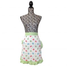 Vintage Style 100% Cotton Made with Love Pinny Waist Kitchen Apron - Green