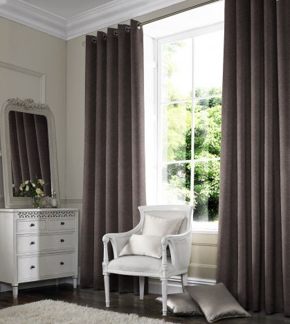 Melanie Chocolate Natural Made to Measure Curtains