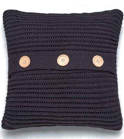 Catherine Lansfield Chunky Knit Cushion Cover - Charcoal