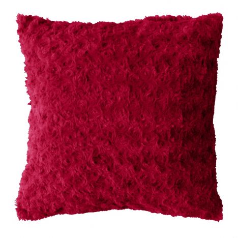 Himalaya Faux Fur Cushion - Red