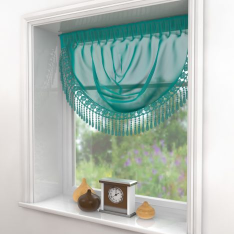 Maisy Macrame Teal Voile Swag