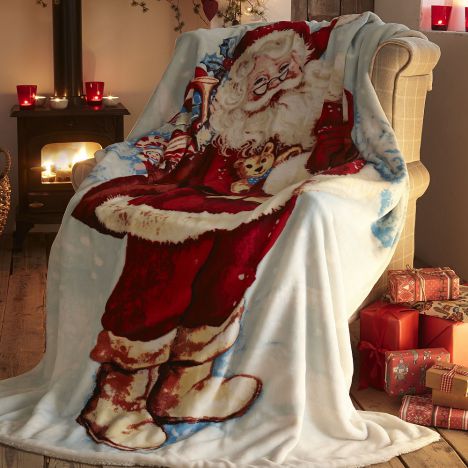 Father Christmas Supersoft Blanket Fleece Throw 