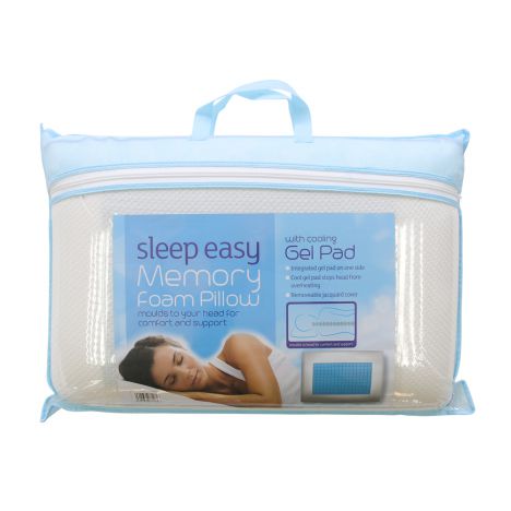 Sleep Easy Memory Foam Pillow with Cooling Gel Pad