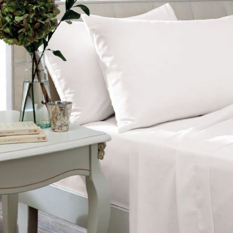 Catherine Lansfield Non Iron Percale Combed Polycotton Flat Sheet - White