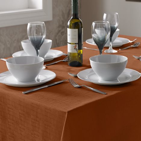 Linen Look Tablecloth - Orange