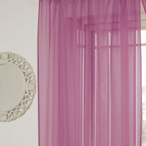 Lucy Eyelet Ring Top Voile Curtain Panel - Cerise Pink