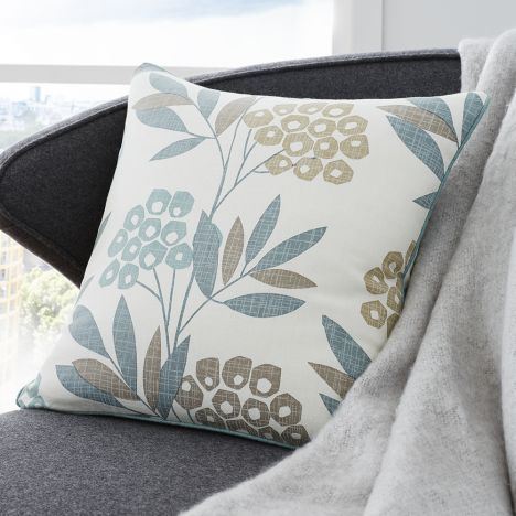 Karsten Floral Print Cushion Cover - Teal Blue