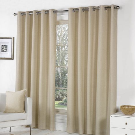 Sorbonne Fully Lined Eyelet Curtains - Natural
