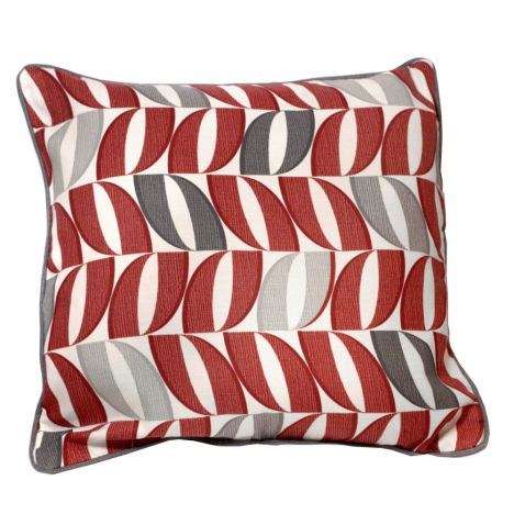 Copeland Leaf Cushion Cover - Red & Grey