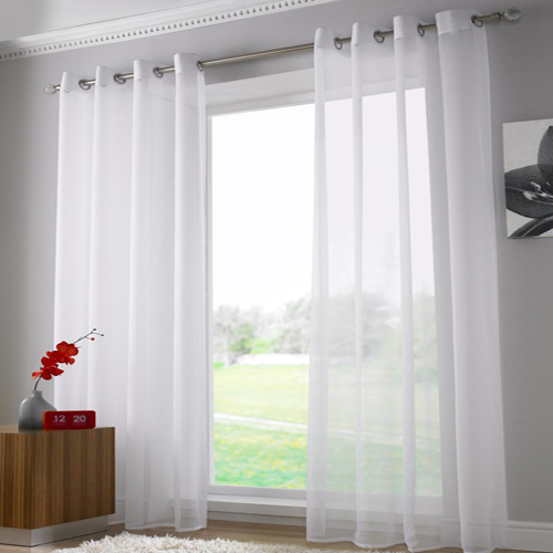 White ring top curtains
