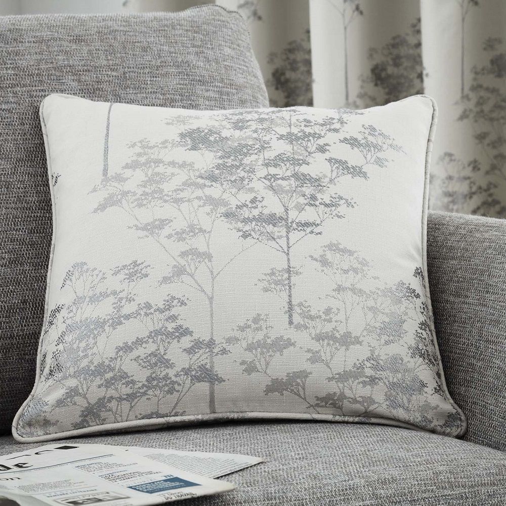 Graphite Stone Silver Grey Elmwood Trees Cushion Cover Case