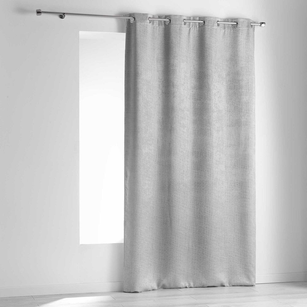 240cm Drop Opacia Embossed Velvet Blackout Single Curtain Panel with Eyelets 