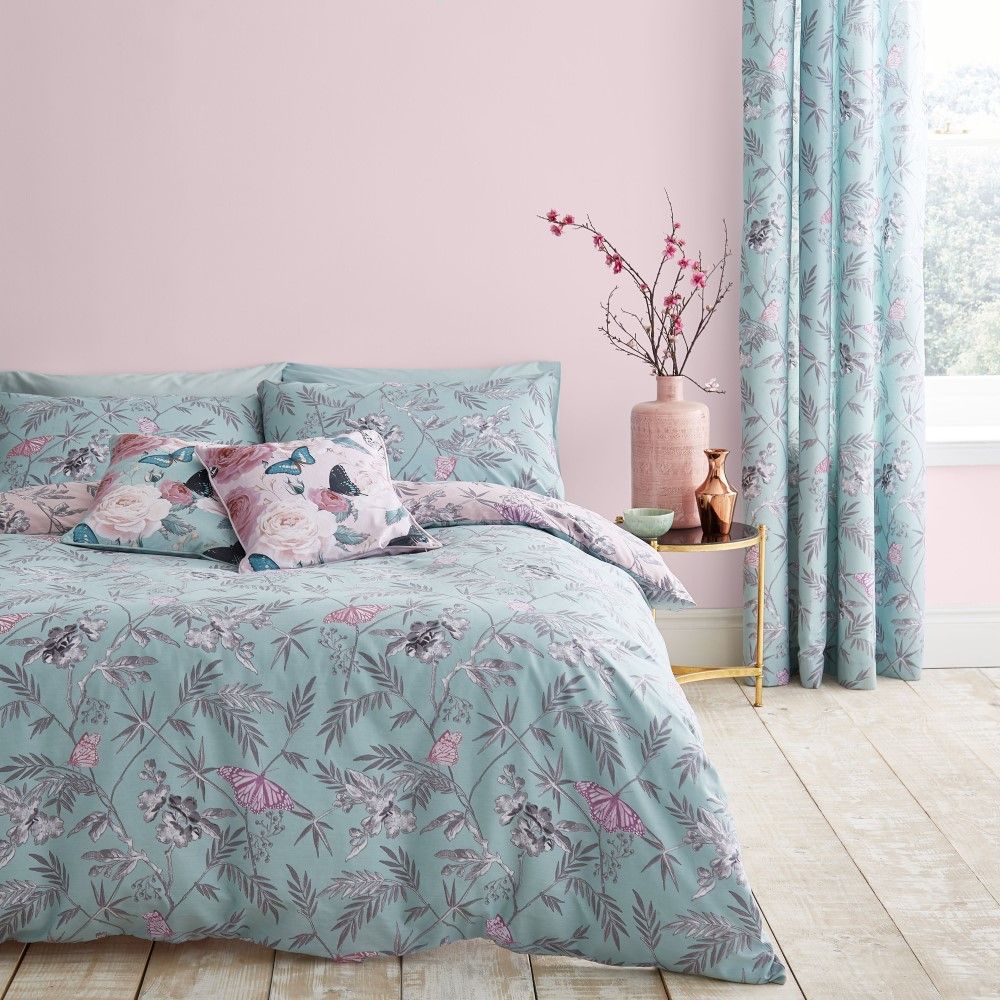 Catherine Lansfield Oriental Butterfly Duvet Cover Set