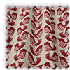 Scandi Birds  Scarlet Red Made To Measure Curtains