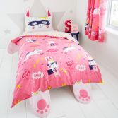Catherine Lansfield Kids Super Bunny Duvet Cover Set - Pink