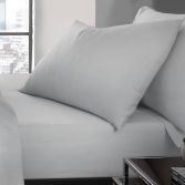 Serene Plain Dye Easy Care Pair Of Housewife Pillowcase - Silver