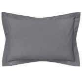 Serene Plain Dye Easy Care Oxford Pillowcase - Charcoal