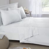 Flannelette Brushed Cotton Flat Sheet - White