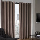 Logan Textured Woven Blackout Eyelet Curtains - Taupe