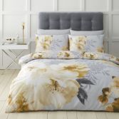 Catherine Lansfield Dramatic Floral Duvet Cover Set - Ochre Yellow