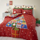 Catherine Lansfield Countdown to Christmas Duvet Cover Set - Red