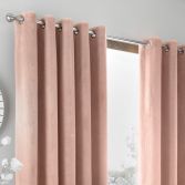 By Caprice Brigitte Fur Faux Fully Lined Eyelet Curtains - Blush Pink